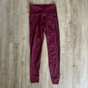 Old Navy Maroon Mesh Elevate Go-Dry Leggings